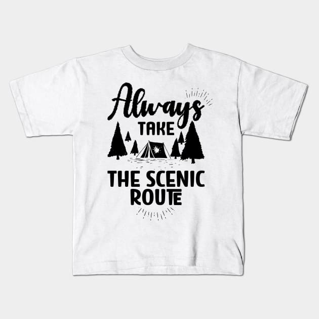 Always Take the Scenic Route Kids T-Shirt by TeeTypo